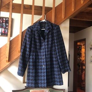AXCESS Black and Blue Houndstooth Coat